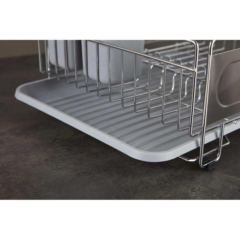 Swan SWKA5050N Dish Rack, Rust Resistant Dish Drainer with Anti Slip Feet and Drip Tray, Chrome
