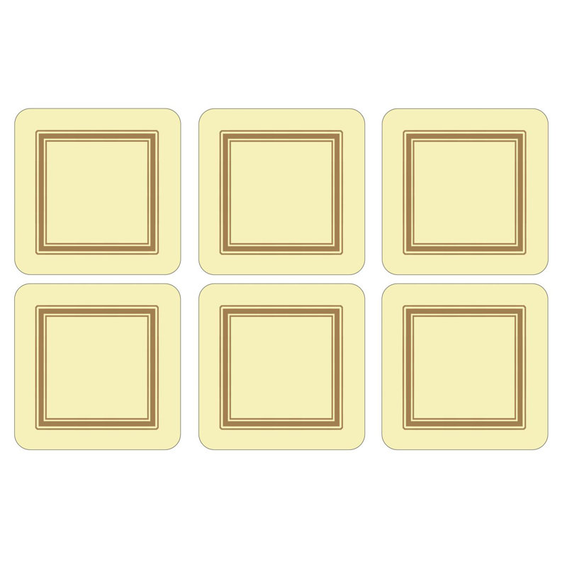 Portmeirion, Pimpernel, Coasters - Classic Black, Yellow