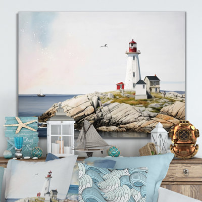 Phare par l'océan I - reproduction sur toile