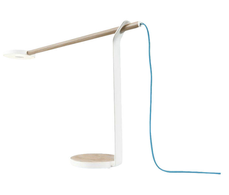 Gravy LED Desk Table Lamp, Olied Walnut/Matte White
