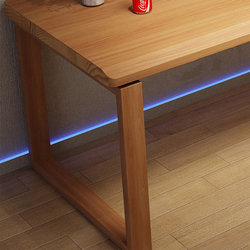 Bureau rectangulaire en bois massif Burlywood, 29,53 po H x 78,74 po L x 23,62 po P