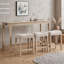 Ensemble de table de bar rustique 4 pièces avec station de recharge intégrée et tabourets de bar rembourrés de style selle-572167197