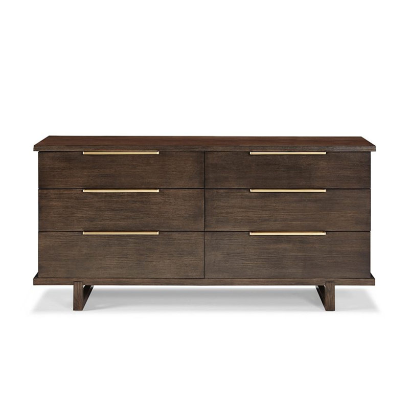 Commode double 6 tiroirs en bois massif l 72 po
