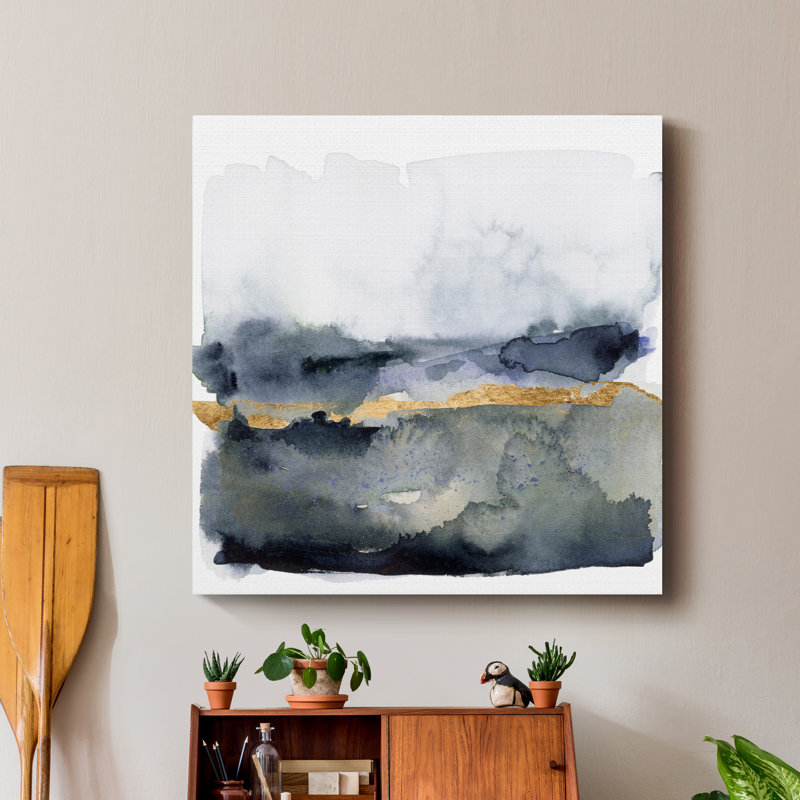« Golden indigo II », reproduction d’art sur toile tendue, H 16 po x l 16 po x P 1 po