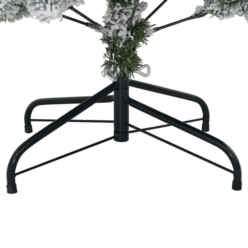 Artificial Christmas Tree Green and White PVC and Metal, 3.94 ft