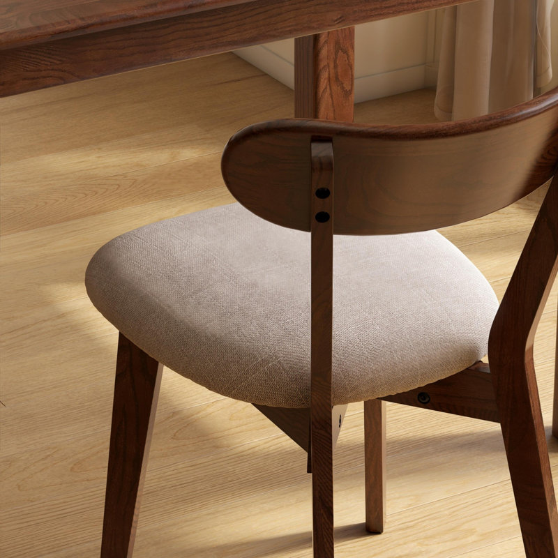 Dining Chair, Walnut, 1, Gray