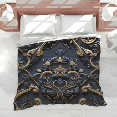 Ornate Baroque Floral Pattern Comforter