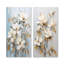 Harmonie de fleurs blanches et dorées - Magnolias en métal, ensemble de 2-1217175988