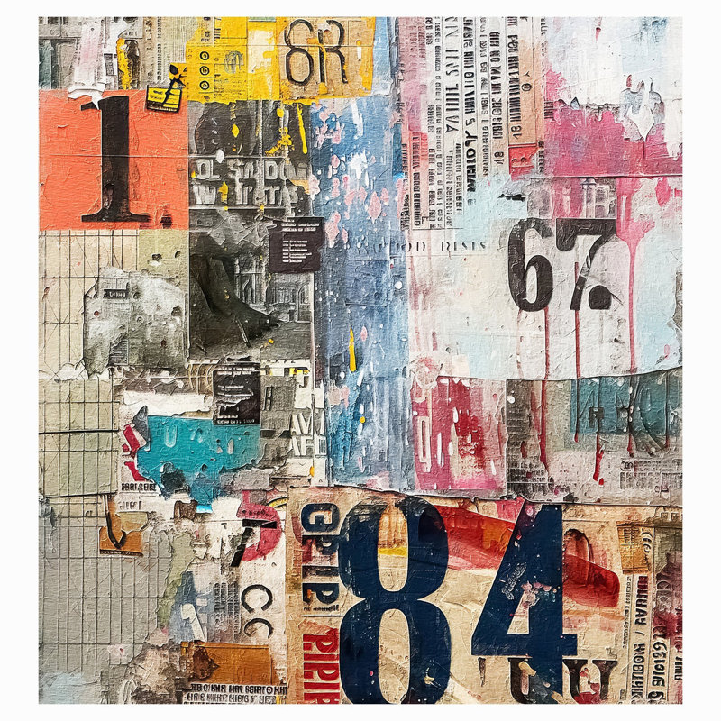 Papier peint de qualité supérieure - technique mixte urbaine, L 30 po x l 30 po