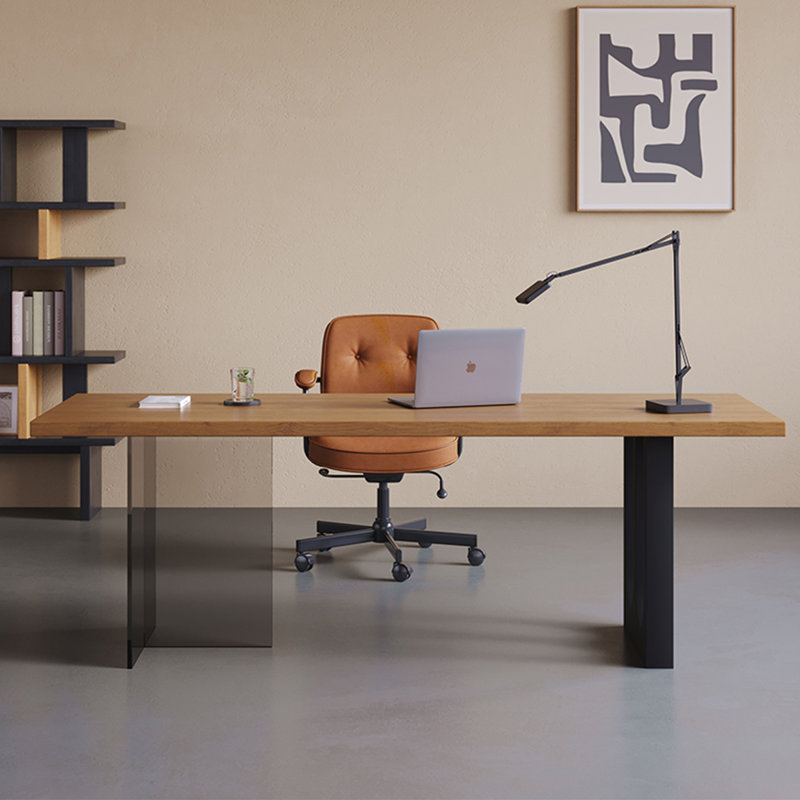 Bureaux rectangulaires en bois massif Burlywood, H 29,53 po x l 62,99 po x P 31,5 po