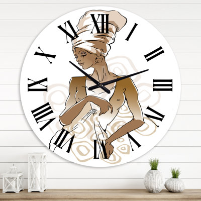 Portraits de femme afro-américaine - horloge murale moderne