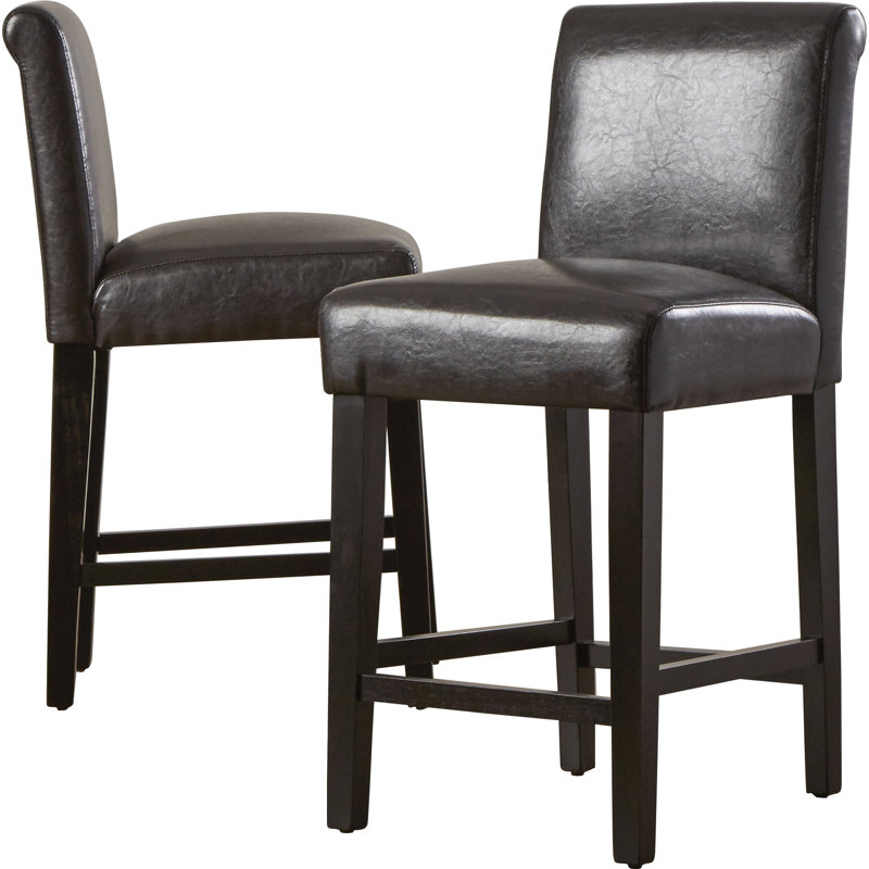Tabouret de bar et de comptoir Altovise, Brun foncé, Tabouret de comptoir (siège d'une hauteur de 24,2
