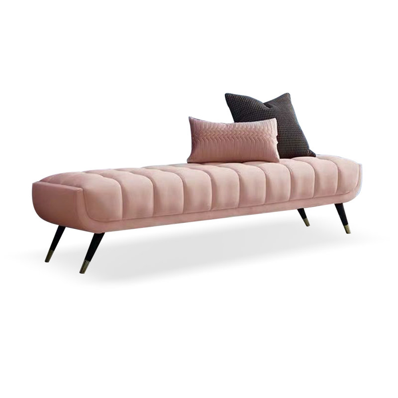 Banc avec revêtement, Rose, H 17,72 po x l 55,12 po x P 17,72 po