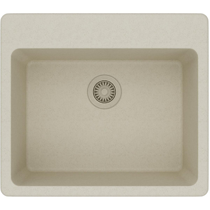 Quartz Classic 25" x 22" x 9-1/2" Drop-In Kitchen Sink, Bisque