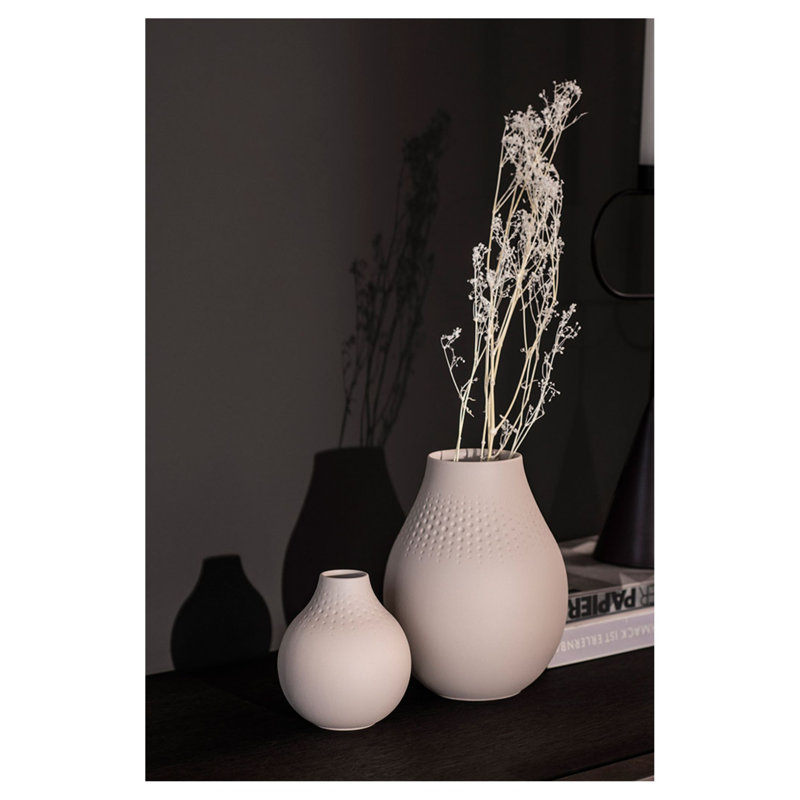 Villeroy & Boch - Manufacture Collier Sand, Small Vase Perle, 4.75 in, Premium Porcelain, Beige