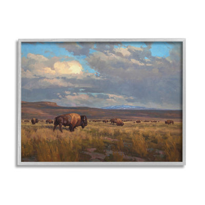 Az-385-Framed " Buffalo Cloudy Landscape " by Chad Poppleton