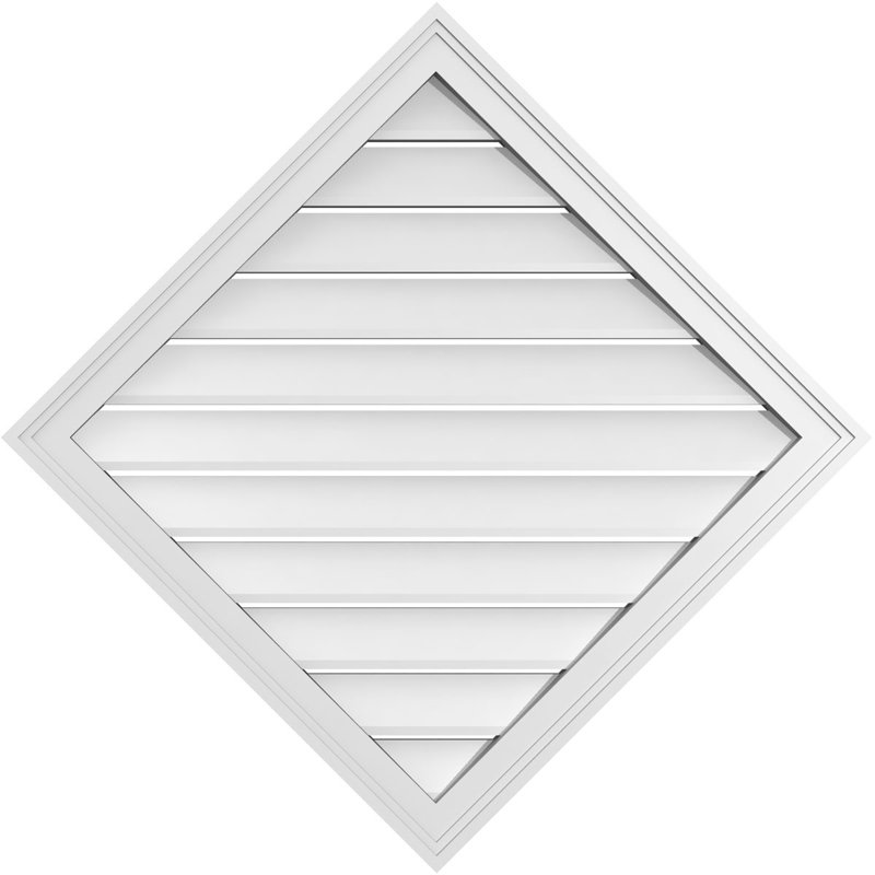 Évent à pignon fonctionnel en uréthane Diamond, H 36 po x l 36 po x P 1,5 po