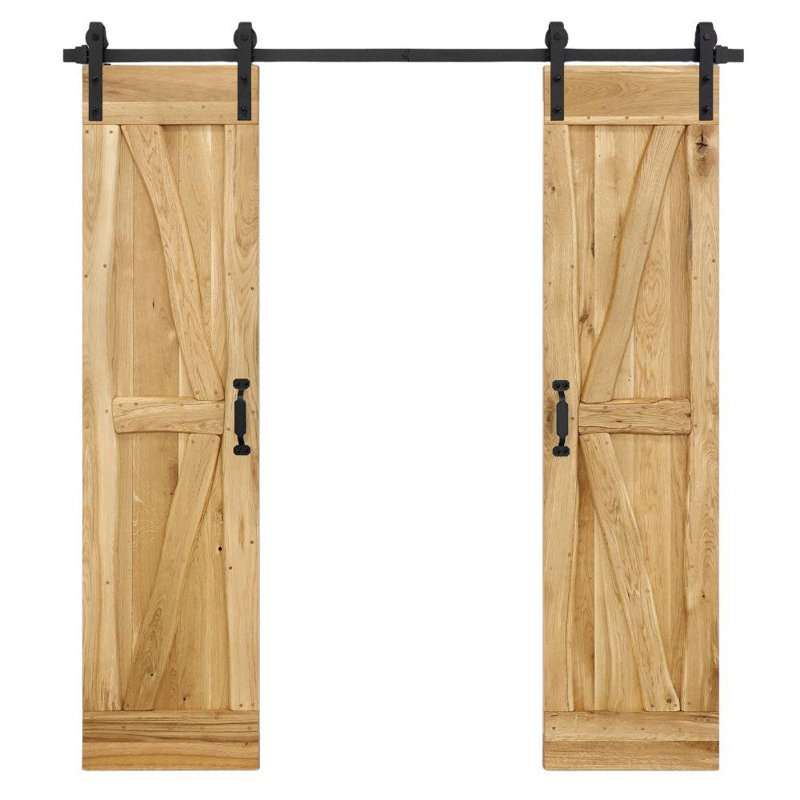 Solid Oak Barn Door Unfinished, Narural Oil