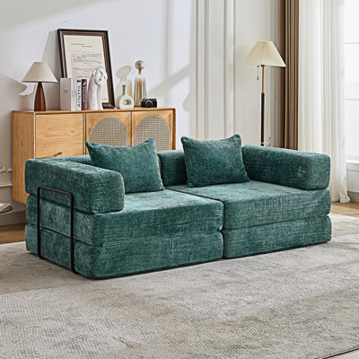 Convertible Floor Sofa Bed Loveseat