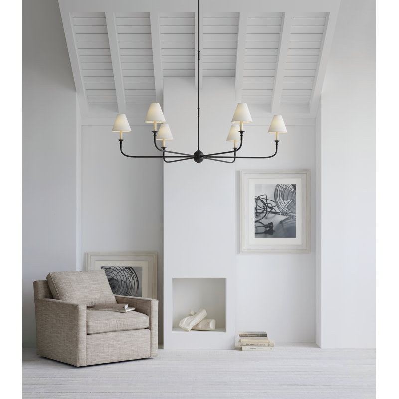 Thomas O'Brien Piaf Grande Chandelier, Aged Iron/Ebonized Oak