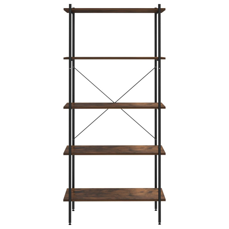Madiun 80cm W Steel Shelving Unit, Black/Brown