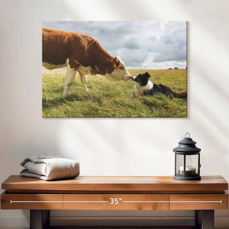 Brampt Border Collie And Cow, 16" H x 24" W