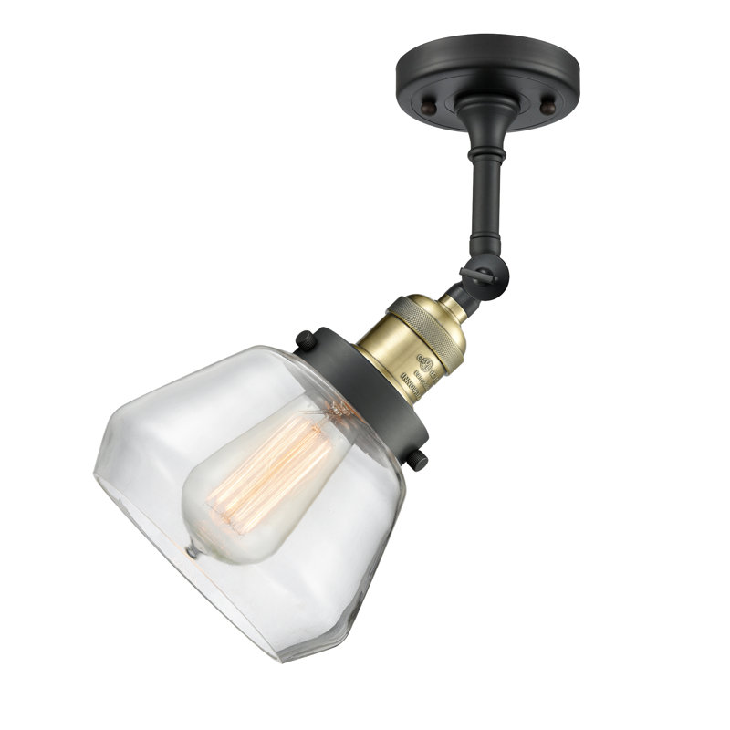 Applique murale pour salle de bain 1 lumière Chill, Transparent, Laiton antique noir, Ampoule non incluse