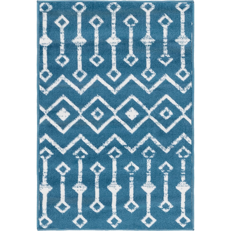 Tapis contemporain Aemtenan couleur océan, Rectangle 2 pi 2 po x 3 pi