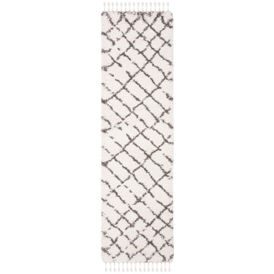 ImraanMoroccan Fringe Shag Performance Geometric Rug