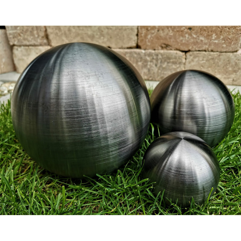 Dawit Stainless Steel Gazing Ball, 20cm H x 35cm W x 30cm D, Black matt 