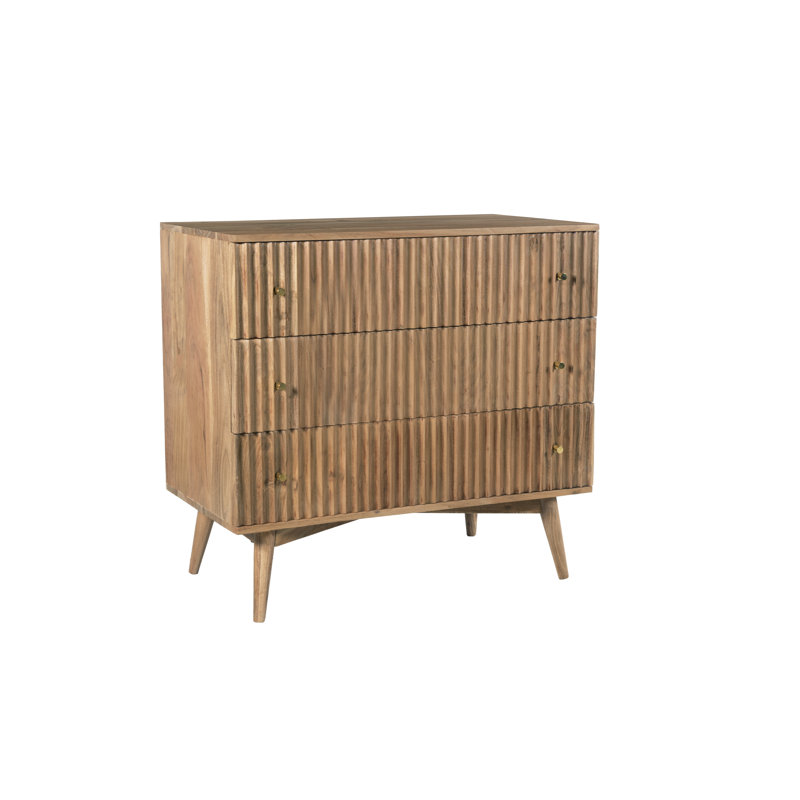 Gerbiorn Solid Wood 85cm W 3 - Drawer Chest of Drawers