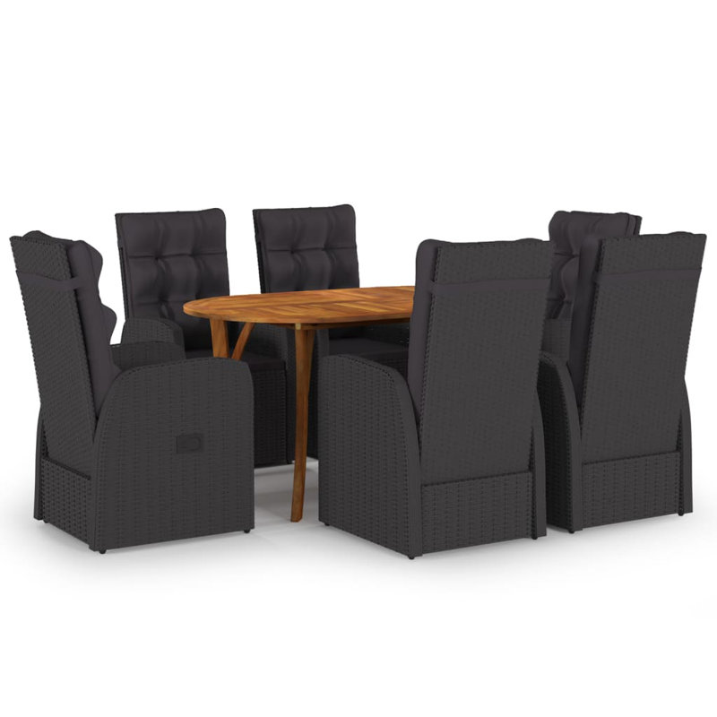 Vidaxl Garden - 1 table 6 x chaise 6 x coussin de siège 6 x coussin de dossier - table ovale