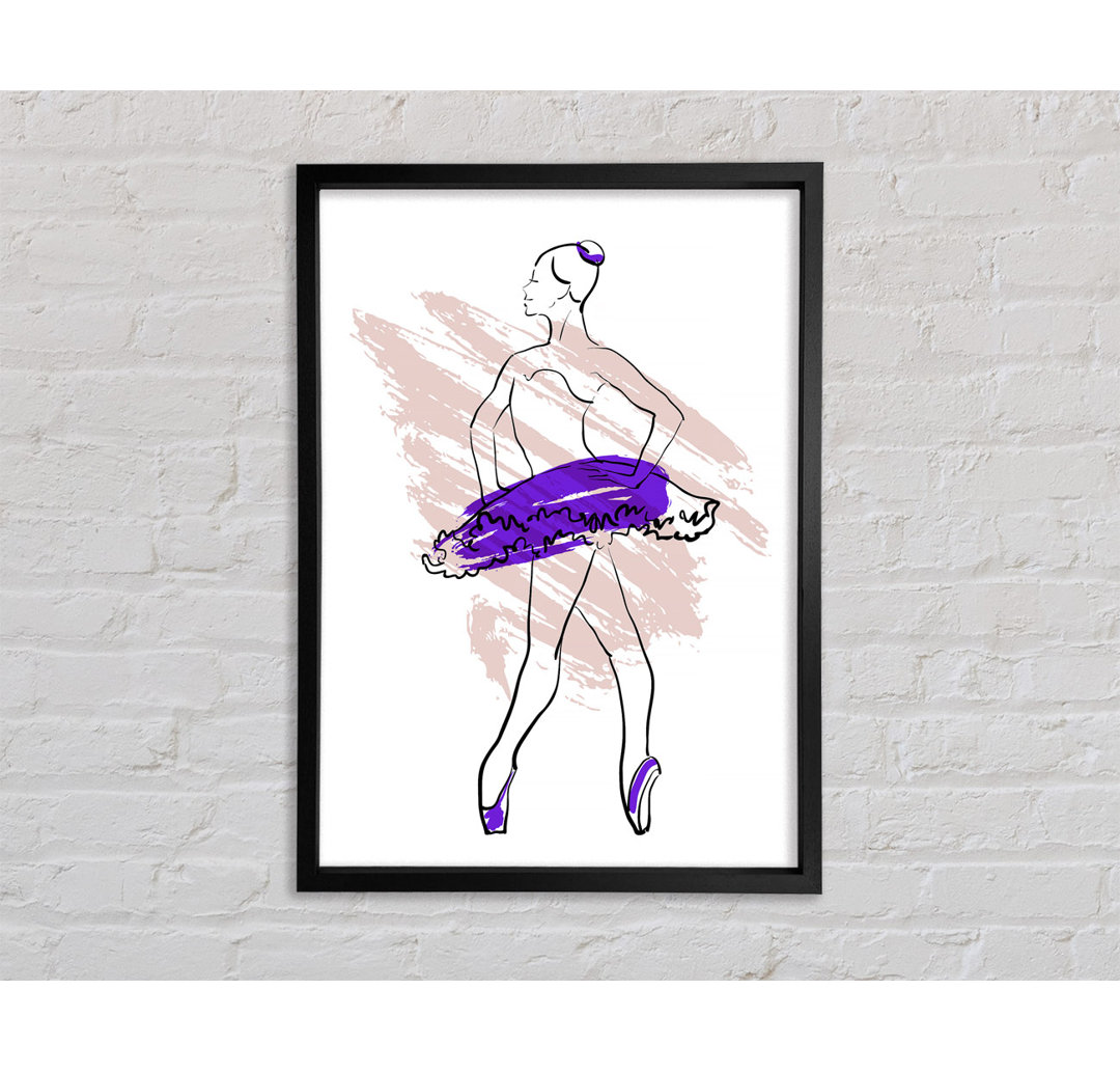 Lila Ballerina 1 - Einzelner Bilderrahmen Kunstdrucke auf Leinwand