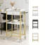 Table d'appoint à 4 niveaux avec tiroir et panier de rangement, table de chevet étroite avec roues optionnelles, rangement compact pour le salon, la chambre à coucher, la salle de bain et le dortoir