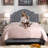 Linen Upholstered Bed with Adjustable Headboard and Button Tufting-373449982-373449954