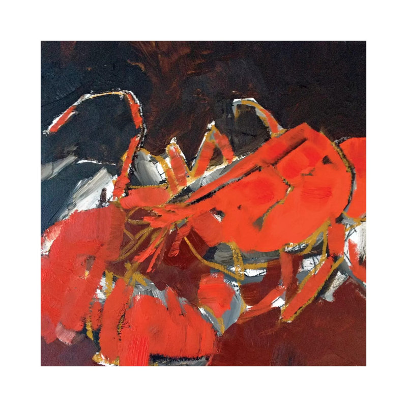 Abstract Lobster IV by Erin McGee Ferrell - Wrapped Canvas Print, 93.98 cm H x 93.98 cm W x 1.91 cm D