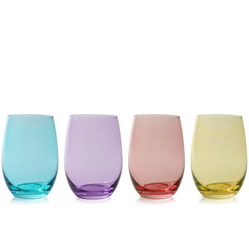 Colorful Stemless Wine Glasses