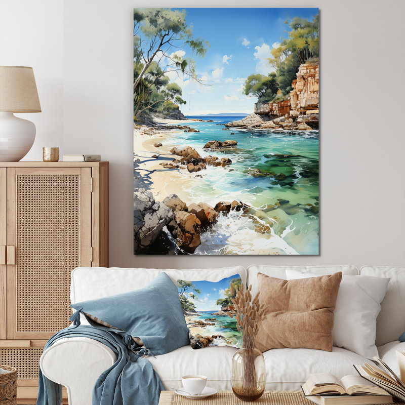 «Dominic Coastal Splendor» sur toile, H 20 po x l 12 po x P 1 po, Toile tendue
