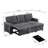 Ebern Designs Sleeper Sofa Couch with Pull Out Bed, Sectional with Storage Convertible Chaise