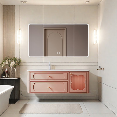 French minimalist cream-style bathroom cabinet