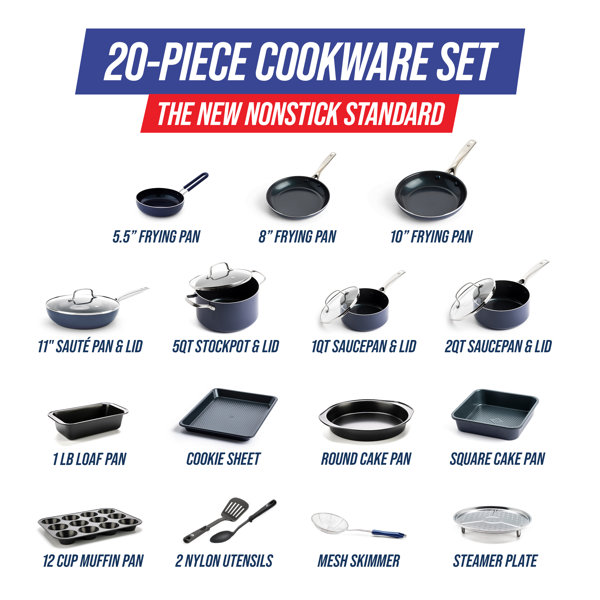 Best Buy: Blue Diamond 10-Piece Ceramic Non-Stick Cookware Set Blue  CC001602-001