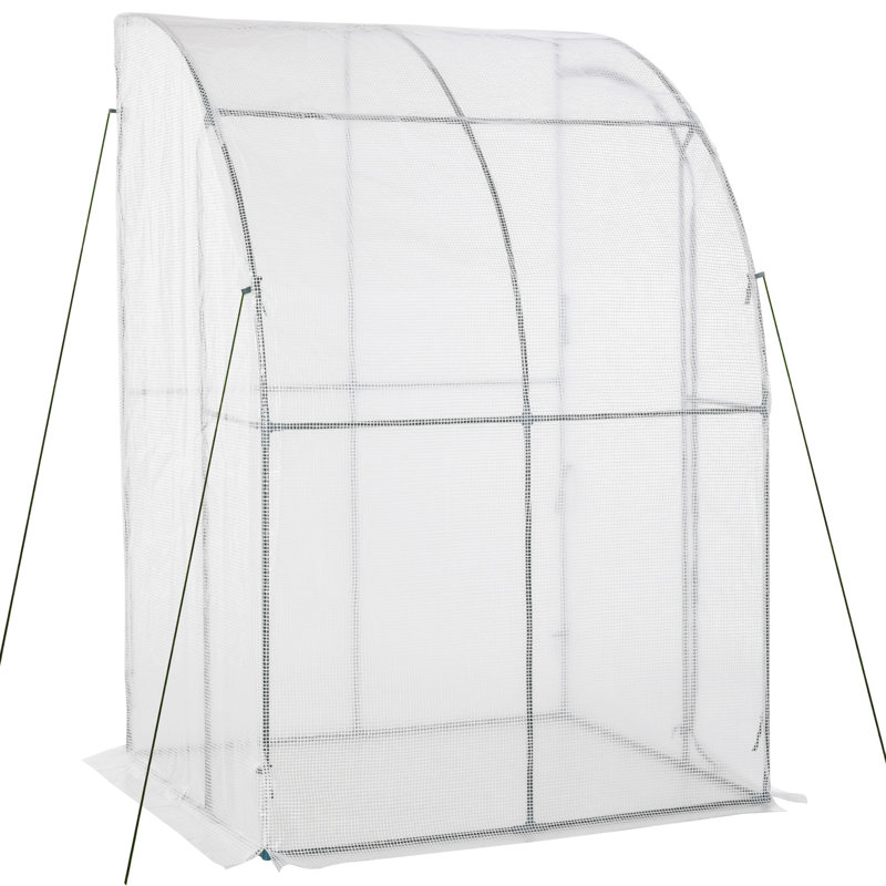 White PE Cover Lean-To Outdoor Greenhouse, 106 cm