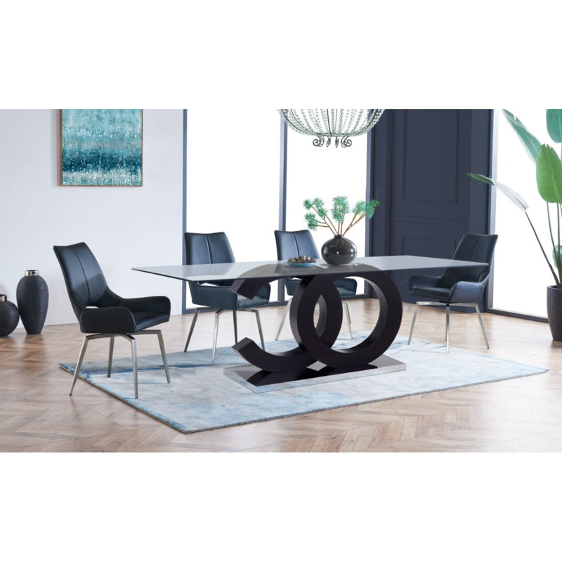 CHAISE NOIR PIVOTANTE JACK (ENSEMBLE DE 2)