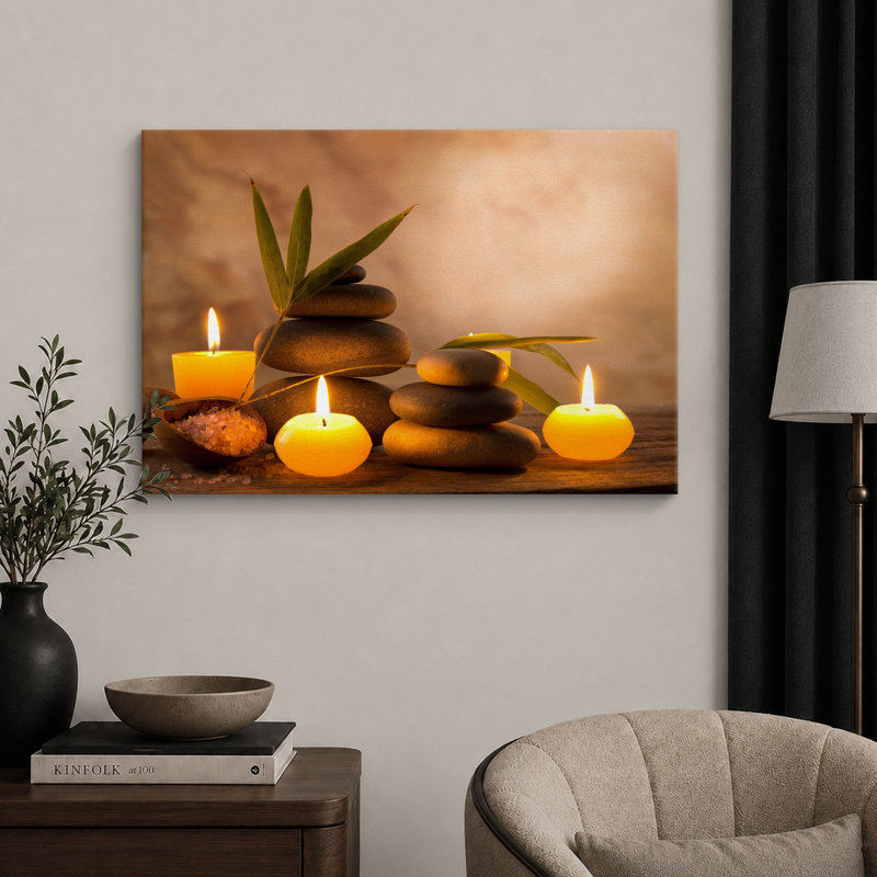 «Zen Stones Relax and Calm Massage Laundry Room Bathroom Decor Large Canvas Wall Art Art Print», H 24 po x l 36 po