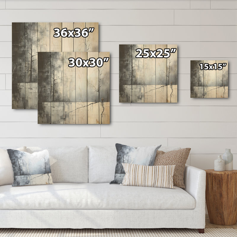 «Wintertime Wonders - Winter Landscape», art mural sur bois de pin naturel, H 30 po x l 30 po