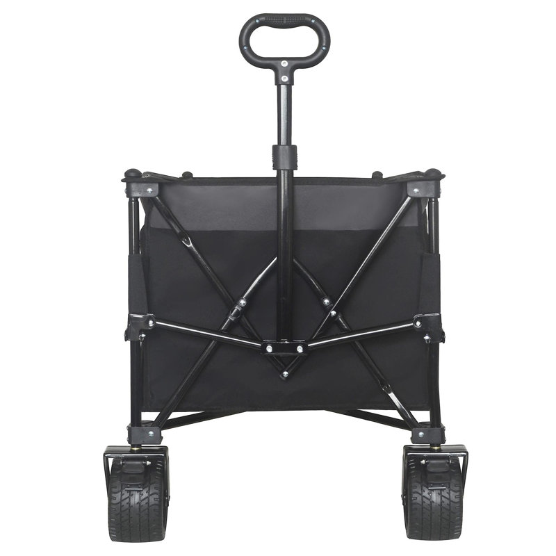 Chariot utilitaire pliable robuste robuste de 51 pouces - capacité de 480 lb, structure stable brevetée, pliage compact 1: 6 et roues tout-terrain de 7 po, aucun assemblage requis, noir-gris