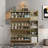 Bohemia Style Shoe Cabinet With 3 Rattan Flip Drawers, 3 Square Shelves And 1 Storage Drawer And Key Hooks-691901476