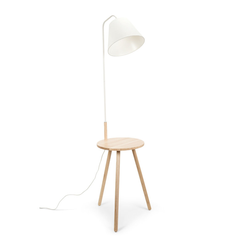Stellert 161cm Brown/White Tray Table Floor Lamp
