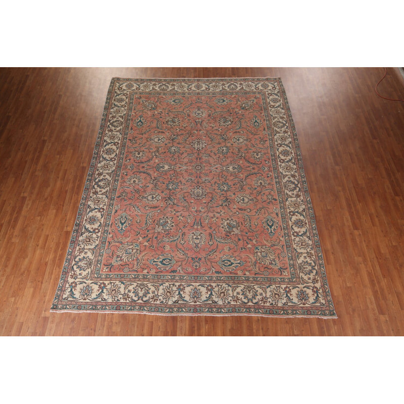 Tapis traditionnel floral all-over rose 10 x 13