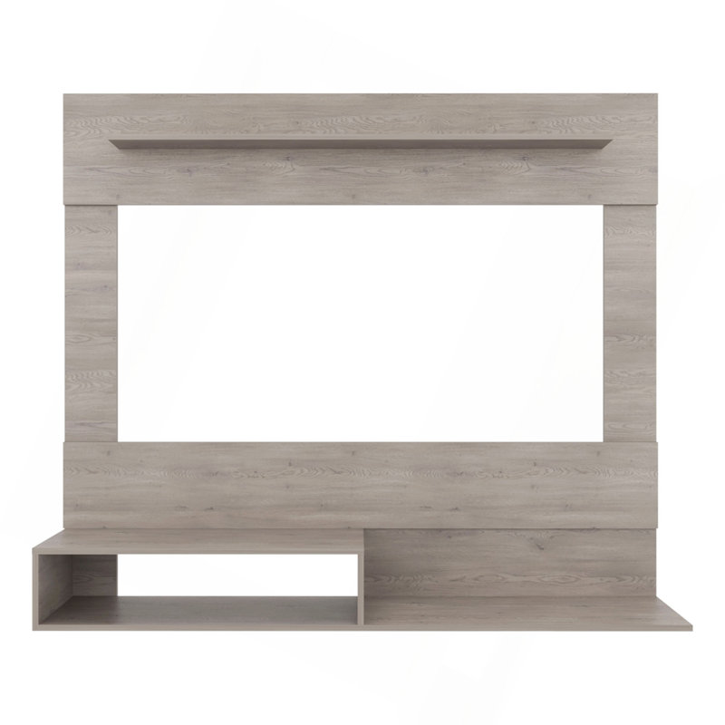 Centre de divertissement 55 po Being Be Floating avec espace télé, une tablette supérieure, deux tablettes de rangement, console multimédia murale pour les petits espaces et l'organisation à domicile